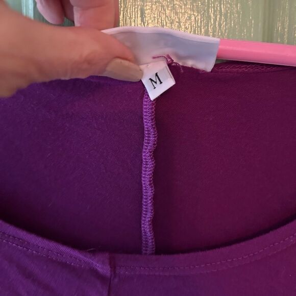 Bryn Walker Asymmetrical Long Sleeve Tunic Top M fuchsia micromodal - Picture 3 of 7